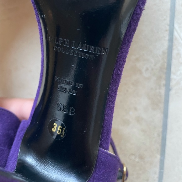 Ralph Lauren Collection Ankle Strap Heel Sandals Purple Size 35.5/5.5 - Picture 3 of 6